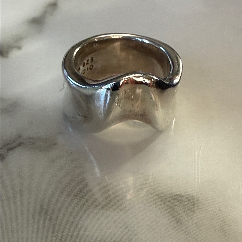 RLM Studios Sterling silver modernist wave ring, size 6 - Picture 5 of 6